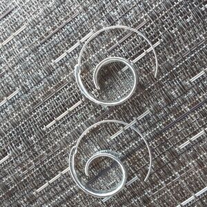 Silver Coil Loop Earrings
